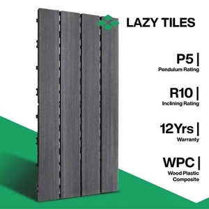 x5 WPC Wood Decking Tile - Indoor & Outdoor Interlocking Flooring Tile 600x300 - Picture 1 of 11