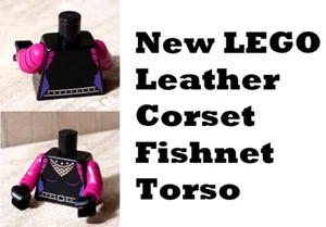 New LEGO Corset Belts Studded Choker Necklace Stripes FISHNET Woman Curves TORSO - Picture 1 of 1