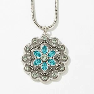 Touchstone Crystal Garden Cirque Lt Turquoise Chrysolite Necklace Swarovski ๐ - Picture 1 of 2