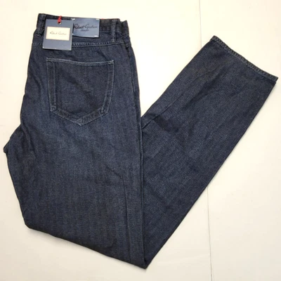 $298 Новый ROBERT GRAHAM Turnbull повседневные брюки мужчин 36 x 35 синий елочка тонкий крой - Изображение 1 из 4