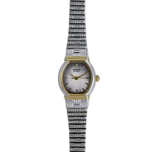 Seiko Vintage Ladies Quartz Watch Two Tone Oval Case Expansion Bracelet 80s - Picture 1 of 10
