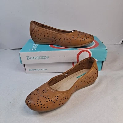 Baretraps Mariah Ballet Flats Inside Wedge Women's 6.5W Faux Leather Caramel Foto 1 de 4