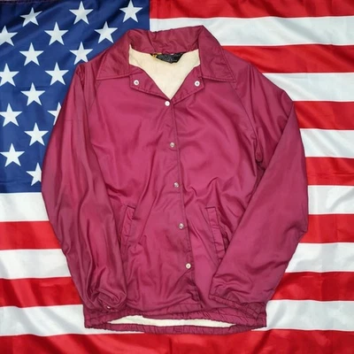 Vintage Plain Maroon Sears Unisex Coach Jacket Small USA American 60s-80s - Image 1 of 3