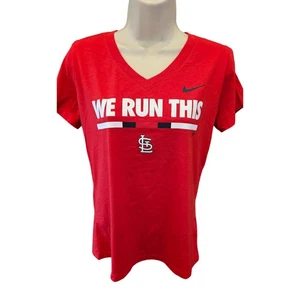 Nike Louisville slugger baseball we run this game day womens v neck top EUC S - Picture 1 of 7