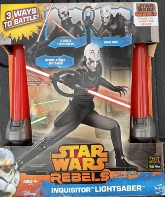 Sable de luz Hasbro 2014 Star Wars Rebels Inquisitor doble hoja RARO retirado Foto 1 de 4