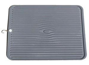 OXO Good Grips Silicone Dish Drying Mat Gray Large 16.9" x 12.5" Trivet Counter - Picture 1 of 10
