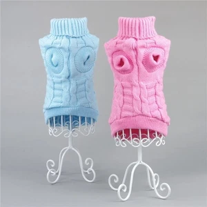 Xmas Gift Pet Cat Dog Clothes Winter Soft Warm Knitted Sweater Pet Turtleneck = - Picture 1 of 24