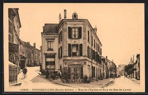 AK Fougerolles, Rue de l ́Eglise und Rue du Bas de Laval, Straßenansichten - Bild 1 von 2