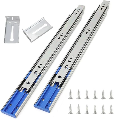 10 pares de correderas de cajón de cierre suave de 22 pulgadas 3 secciones extensión completa rodamiento de bolas Foto 1 de 4