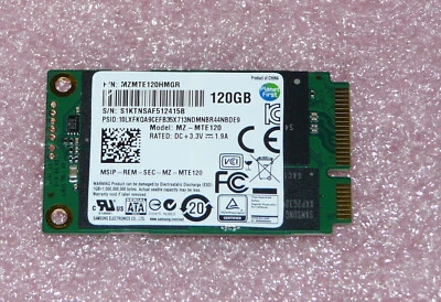 120GB SSD Samsung MZ-MTE120 Solid State Drive Festplatte - mSATA - OVP - Bild 1 von 4