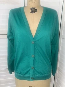 Vintage 80s Honors Sport USA Made Green Cardigan 50/50 Sz Large - Picture 1 of 6