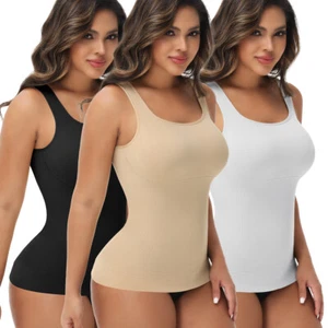 Compression Tank Tops for Women Tummy Control Shapewear Workout Cami Tank Shaper - Picture 1 of 23