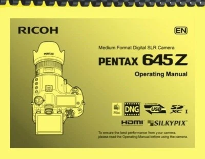 Pentax 645Z Camera OWNER'S OPERATING MANUAL  - Image 1 of 3