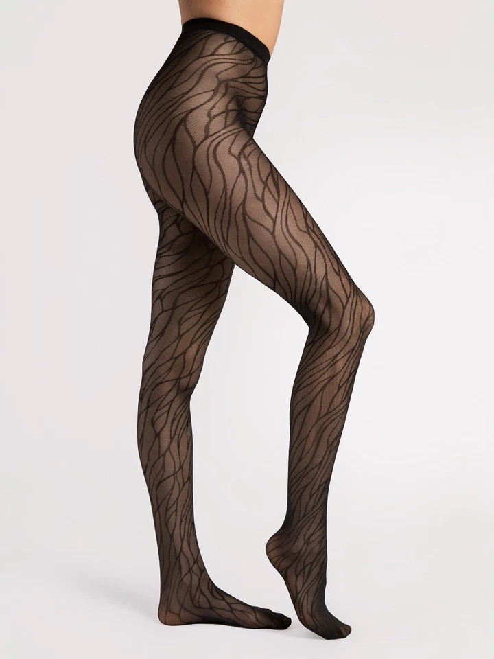 Fiore Fiore ORGANICA 30 Den Pantyhose Trendy Patter Sheer Nylons Hosiery - Image 1 of 4