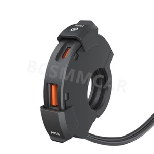 Chargeur Téléphone Moto Support Guidon QC3.0 USB Type-C Adaptateur Charge Rapide - Photo 1 sur 12