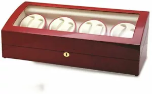 Rotations High Gloss Red Burlwood Finish 8-Watch Winder - Picture 1 of 1