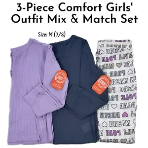Girls' 3 Piece Mix & Match Comfort Shirts with Pants Pajama Set Size L (10-12) - Picture 1 of 3