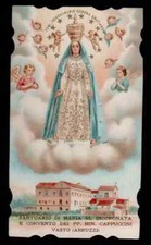 ANTICO Santino Holy Card - MARIA SS.INCORONATA VASTO ABRUZZI CROMO