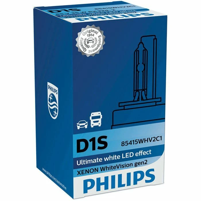 Philips D1S White Vision gen2 HID Xenon Upgrade Gas Bulb 85415WHV2C1 Single - Image 1 of 1