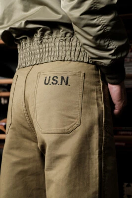 Pantalon de pont Simons Repro USN NAVY N-1 homme jambe droite décontracté coupe ample - Photo 1/4