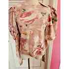NWT ANTHROPOLGIE LETMEBE FLORAL SWEATER TOP COTTAGE ROMANTIC EMB SLEEVE SMALL S