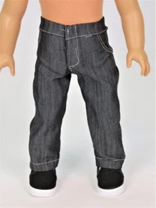 Pantalones de mezclilla lavado oscuro 18" ropa de muñeca apta para American Girl - Imagen 1 de 2