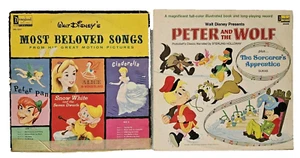 2 Walt Disney Albums, Peter & Wolf/Sorc. Appr., Beloved Songs, Vintage 1960s - Picture 1 of 18