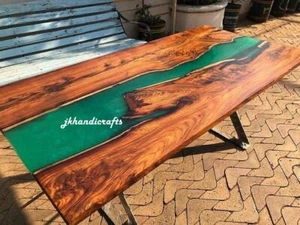 Walnut Resin River Table Top Epoxy Table Top Custom Order Outdoor Coffee Table - Picture 1 of 2
