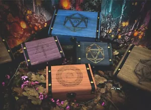 Wooden Engraved Dice Box | DND | D&D | Dungeons and Dragons - Picture 1 of 7