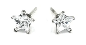 Silver Star .925 Sterling Silver Stud Earrings - Picture 1 of 1