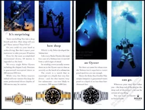 Rolex Sea Dweller Submariner 1997 dama Datejust reloj buzo foto anuncio impreso de colección - Imagen 1 de 7