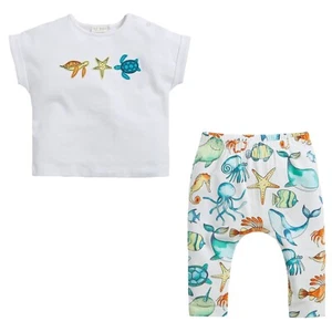 Baby Boy T Shirt Legging Set NEXT Summer Outfit Sea Life Organic Up To 3 Months - Picture 1 of 9