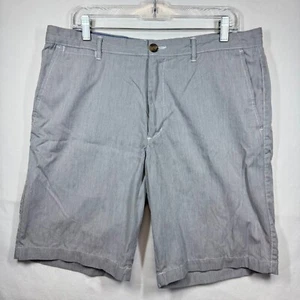 Merona Tailored Shorts Flat Front Gray Striped Casual Everyday Size 36 - Picture 1 of 7