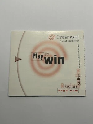 Sega Dreamcast Console Insert Product Registration Card - Image 1 of 4