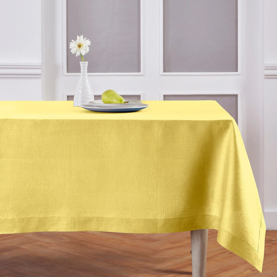 Solino Home 100% Pure Linen Tablecloth for Fall Kitchen Dining Solid Flax Fete - Image 1 of 1