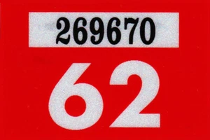1962 Washington Vinyl Aufkleber Aufkleber - LKW Lizenz Registrierung TAB ETIKETT - Neu - Bild 1 von 3