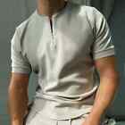 Polo T Shirt Men Zipper Collar Fashion Golf Long Short Sleeve 2 Tone Zip Tee Top