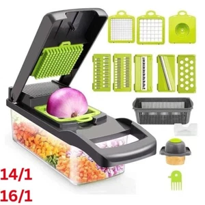 Vegetable Chopper Dicer Slicer Cutter w/ Container Manual Onion Garlic Tool - Picture 1 of 17