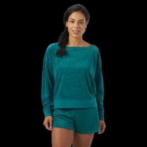 SEA-DOO Camicia Donna Crew Terry Taglia Small Teal Ultra Morbida Oversize NUOVA  - Foto 1 di 7