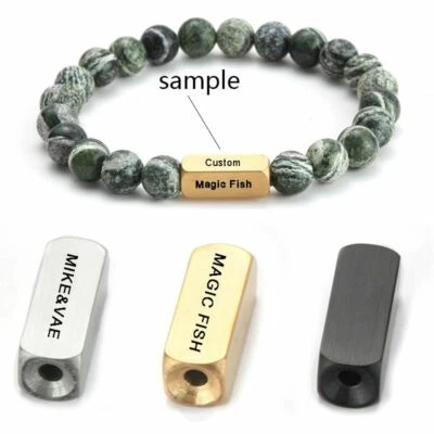 Stainless Steel Engrave Custom Logo Bracelet Gold Spacer Beads Bracelets Jewelry - Image 1 of 4