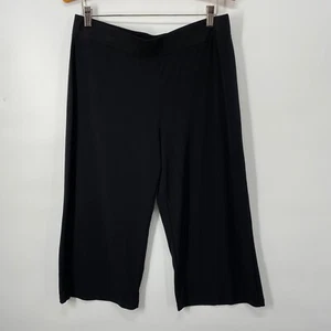 Liz & Co Women’s Black Pull On Stretch Cropped Pants Medium - Picture 1 of 3