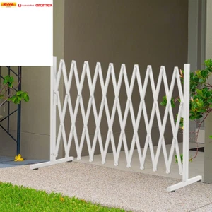 Expandable Fence Gate Garden Security Gates Metal Retractable Baby Gate Dog Barr - Picture 1 of 9