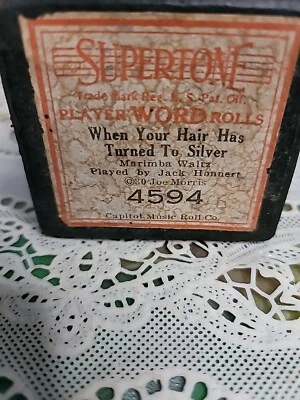 SUPERTONE PLAYER WORDROLL 4594 CUANDO TU CABELLO SE HA CONVERTIDO EN VALS MARIMBA PLATEADOS Foto 1 de 4
