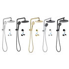 Decaura 9" or 10" Shower Head Set Gooseneck Chrome Black Golden Wall Shower Taps