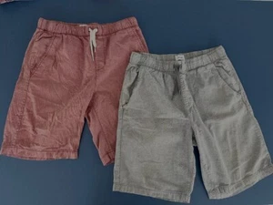EUC Old Navy Boys Shorts XXL (18) Cotton Feels Like Linen Gray & Redish TWO PAIR - Picture 1 of 6