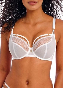 FREYA TEMPTRESS WHITE UNDERWIRE PLUNGE BRA SIZE 30E / 8E - Picture 1 of 1