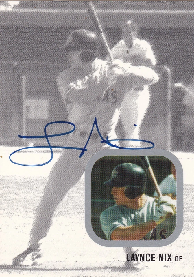 LAYNCE NIX TEXAS RANGERS SIGNED 2002 CARD NATIONALS REDS PHILADELPHIA PHILLIES - Image 1 of 1