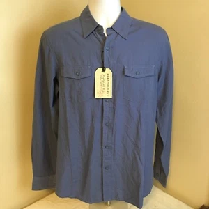  Free Planet Mens Shirt Blue w/ White Micro Dots 100% Cotton Long Sleeve NWT $64 - Picture 1 of 9