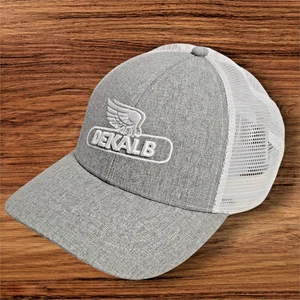 DEKALB SEED Trademark Logo Cap Hat Trucker Sun Stained Embroidery, Mesh, Gray - Picture 1 of 8