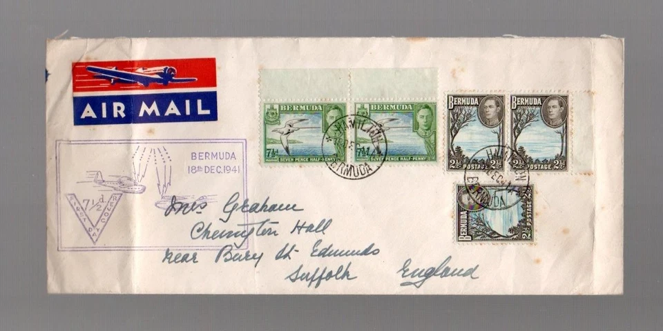 (T955) BERMDA GEORGE VI  1941 TATTY FDC AS SCANS - Image 1 of 1